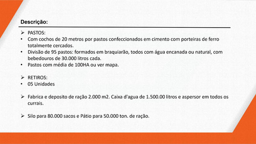 Imagem 8 de 30 de Fazenda 2444 Alqueires, Boa De Água Com Represas E Rio, Fábrica De Ração, 29 Pivôs, Área De Pastagem, Colônia, Casa Sede 600m2, Galpões,pista De Pouso - Fa00102 - 70229637