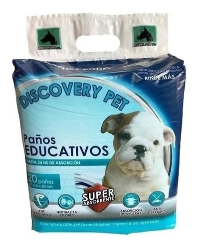 Paños Entrenamiento Perros 50u Discovery Pet 60x60