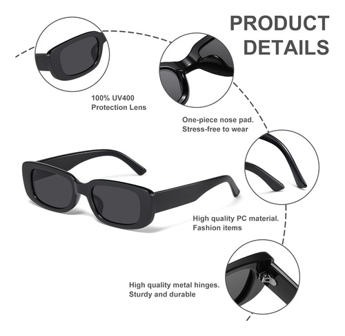Jaspin Rectangulo Gafas De Sol Para Mujeres Hombres De Mo...