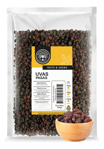 Uvas Pasas Deshidratadas X500g (1 Libra) - Kg a $24