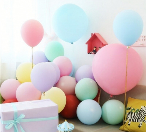 21 Globo Colores Pastel 36 Pulgadas Macarron Infla A 90 Cm
