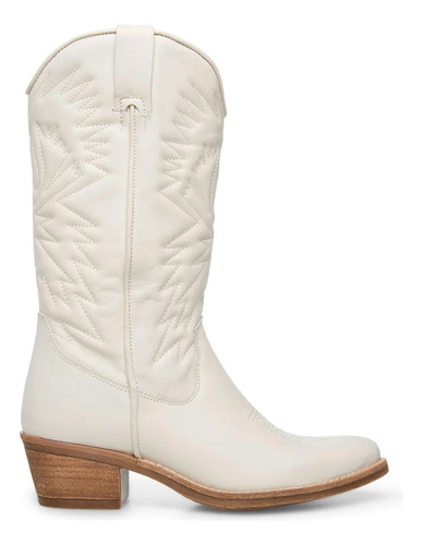 Steve Madden Botas Vaqueras Hayward Blancas Piel Mujer