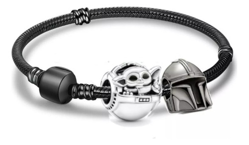 Pulsera Con Charm Dije Star War Baby Yoda Mandalorian 