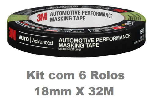 Fita 233+ Mascaramento Automotivo 18mm X 32m 6 Rolos