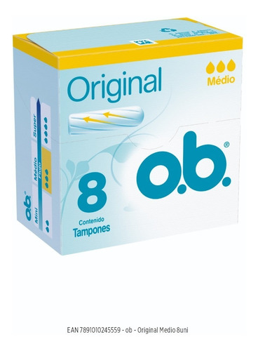  Tampones Ob Original Medio X 8 Unidades