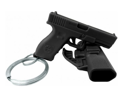 Chaveiro Holster Coldre Velado + Pistola Glock - Miniaturas