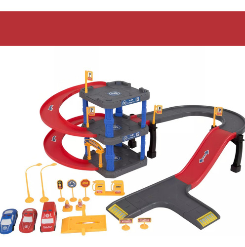 Pista Autopista Garage Racing The Parking 2 Niveles 3 Autos
