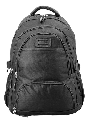 Mochila Bagcherry Porta Notebook Lisa Clásica Amplia Básica 