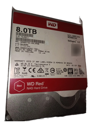 Western Digital Wd Red Plus Wd80efax 8tb Usado