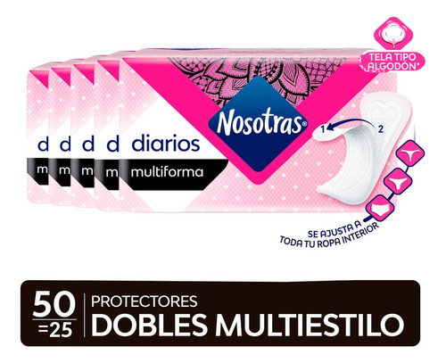 Protector Nosotras Dobles Multiestilo X5 Pqts