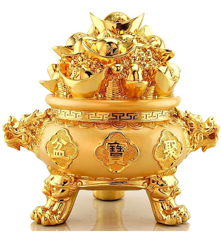 Feng Shui Golden Lingot / Yuan Bao Treasure Basin Wealt...