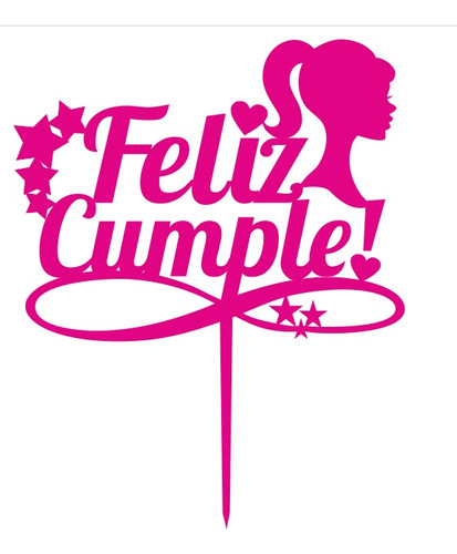 Topper Para Tortas Barbie Feliz Cumple