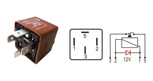Relay Auxiliar C/diodo Dni 8138, 50a - Renault - 12v - 4term