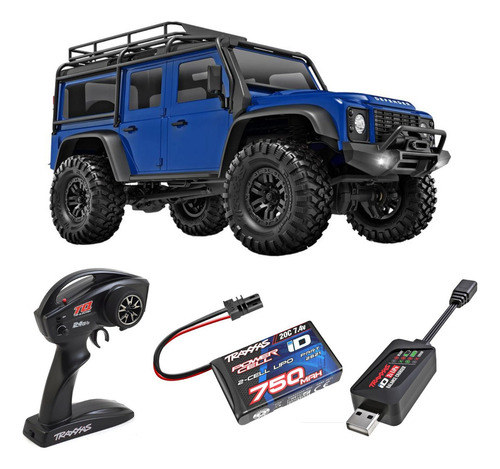 Carro Rc Crawler Traxxas Trx4m Land Rover Defender 1/18 Color Azul