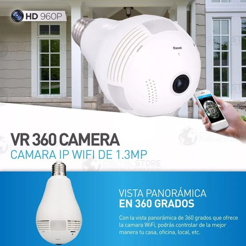 Imagen 3 de 7 de Camara Ip Wifi Oculta Espia Lampara Seguridad Inalambrica