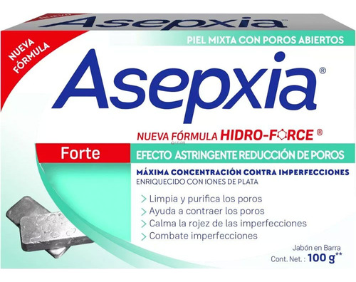 Asepxia Jabon Forte Efecto Astringente Reduccion De Poros