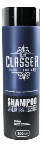 Shampoo 3 Em 1 Classe A 300ml Para Cabelo Barba E Bigóde