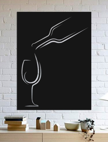 Quadro Decorativo Parede Bar Vinho Na Taça 50cm