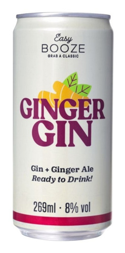 Imagem 1 de 2 de Gin Com Gengibre Easy Booze Gim Ale Ready To Drink 269ml 