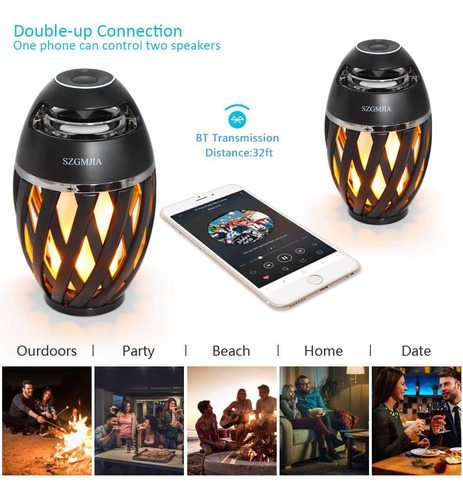 Szgmjia Bocina De Llama Led, Bocina Bluetooth Para Exterio