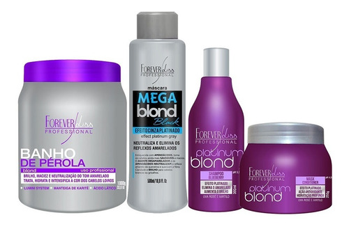 Forever Liss Kit Matizador, Mega Blond Black, Banho Pérola