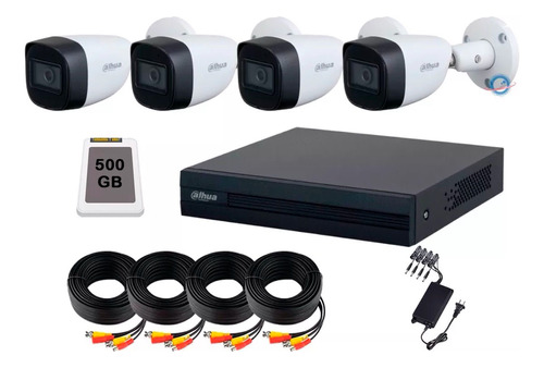 Kit Cctv 4 Camaras 1080 Metal Microfono Wizsense Disco 500g