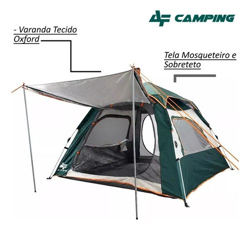 Barraca Para Camping Armação Automatica Com Varanda Albatroz