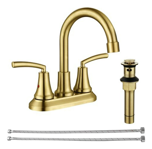 Faucet Lavabo Dorado Con Desagüe Giratorio