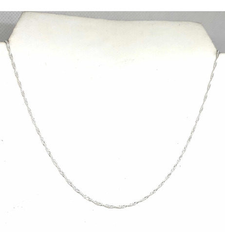 Cadena Plata 925 Collar Singapur De 45 Cm Con Argolla