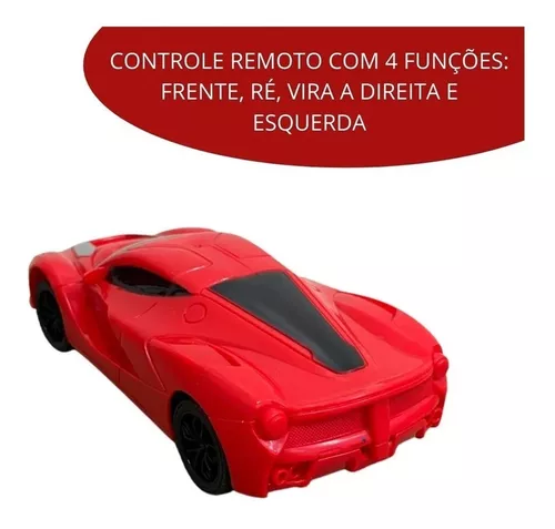 Carrinho Carro Controle Remoto Ferrari 4 Canais + Pilhas