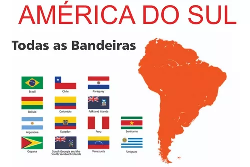 Conjunto de bandeira de países da américa do sul