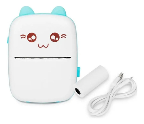 Mini Impresora Térmica Portátil Bluetooth Gatito + 1 Rollo