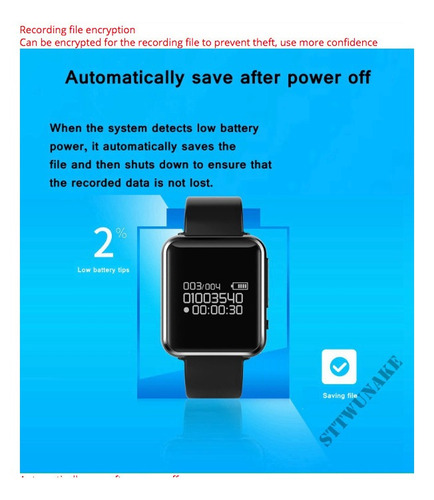 Imagen 9 de 9 de Reloj Grabador De Voz (reloj Espia)