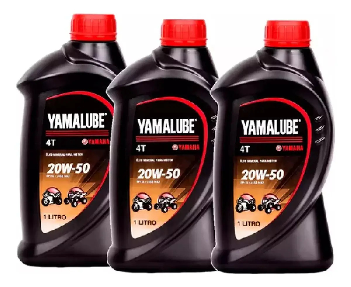 Óleo de motor Yamaha mineral 20W-50 para moto/quadriciclo 1 kit de 3 unidades x 1L / 3L