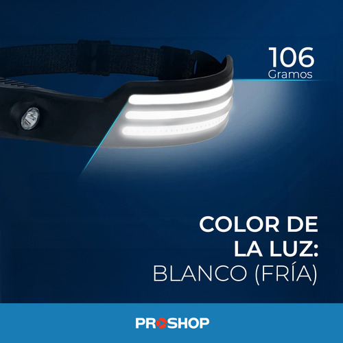 Linterna Led Recargable Vincha Minero Cabeza Usb Sensor ! Color de la linterna Negro Color de la luz Blanco