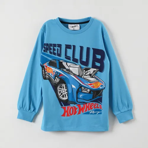 Polera Manga Larga Niño Speed Club Azul Hot Wheels