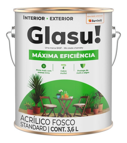 Tinta Acrílica Glasu! Máxima Eficiência Céu Claro 3,6l