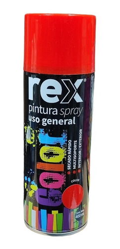 Pintura Acrílica Spray Uso General Color Naranjo 400ml Rex