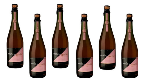 Pack X6 Vino Pizzorno Medio & Medio Rosado 750ml Febo 