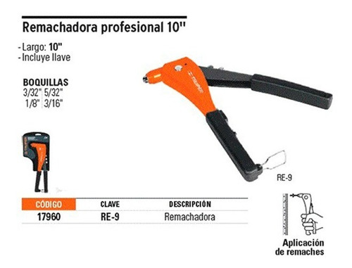 Imagen 5 de 5 de Remachadora Profesional De 10 Pulgadas Truper 17960
