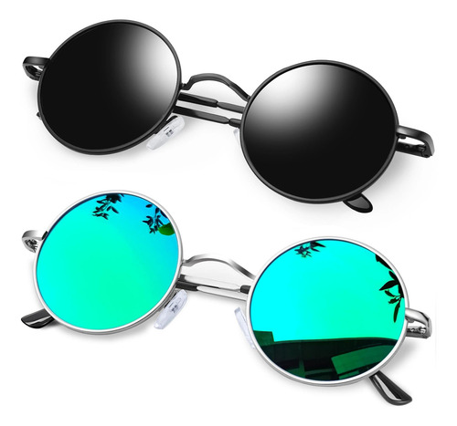 Kanastal Gafas De Sol Redondas Pequeñas Steampunk Verde Espe