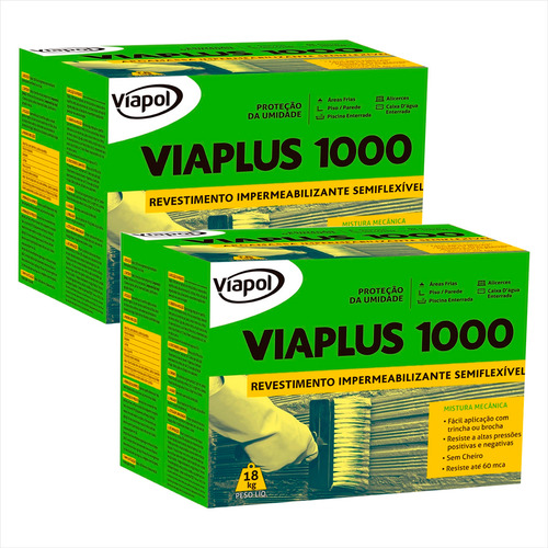 Argamassa Viapol Sem Odor Viaplus Revestimento Kit 2 Und