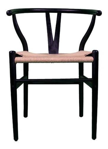 Silla Wishbone Madera Maciza Negra - Promo!!