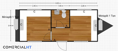 Caseta Móvil Remolque, Oficina Móvil 8x24 - Con Baño Y Priv.