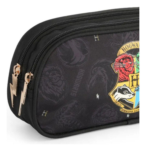 Estojo Escolar Harry Potter Wizarging World Preto - Luxcel