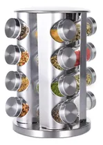 Comprar Porta Condimentos Especiero Giratorio Acero Inox 16 Frascos