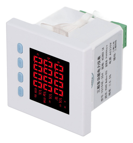 Medidor De Potencia Multifuncional Blanco Trifásico De 9600