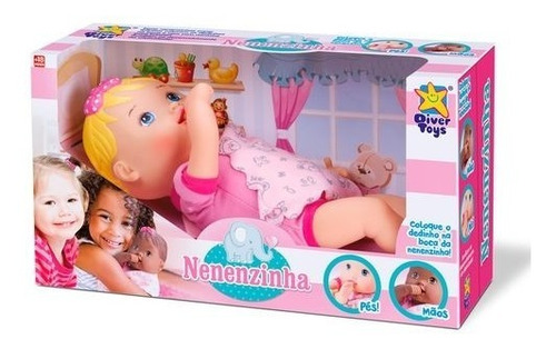 Boneca Nenenzinha Branca Alive Recém Nascida Divertoys Dt001