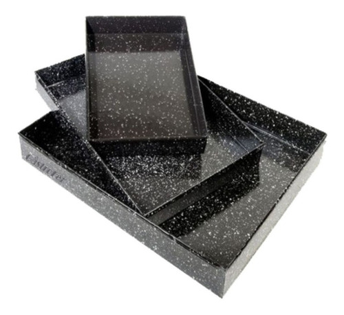 Asadera Enlozada 68 X 34 X 4,5 Cm Para Horno 6 12 Moldes Set X 3 Unidades