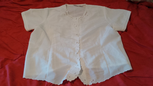 Blusa Manga Corta Blanca Blair Boutique De Dama Talle Xxl